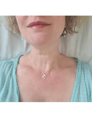 Collier Petite Feuille Argenté