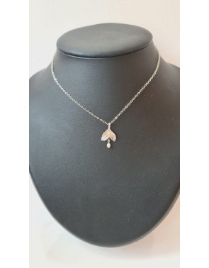 Collier Petite Feuille Argenté