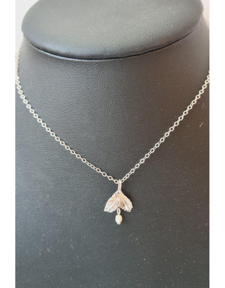 Collier Petite Feuille Argenté