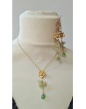 Collier Cascade de Roses Vert d'Eau