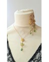 Collier Cascade de Roses Vert d'Eau