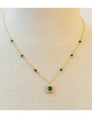 Collier Carré Renaissance Vert